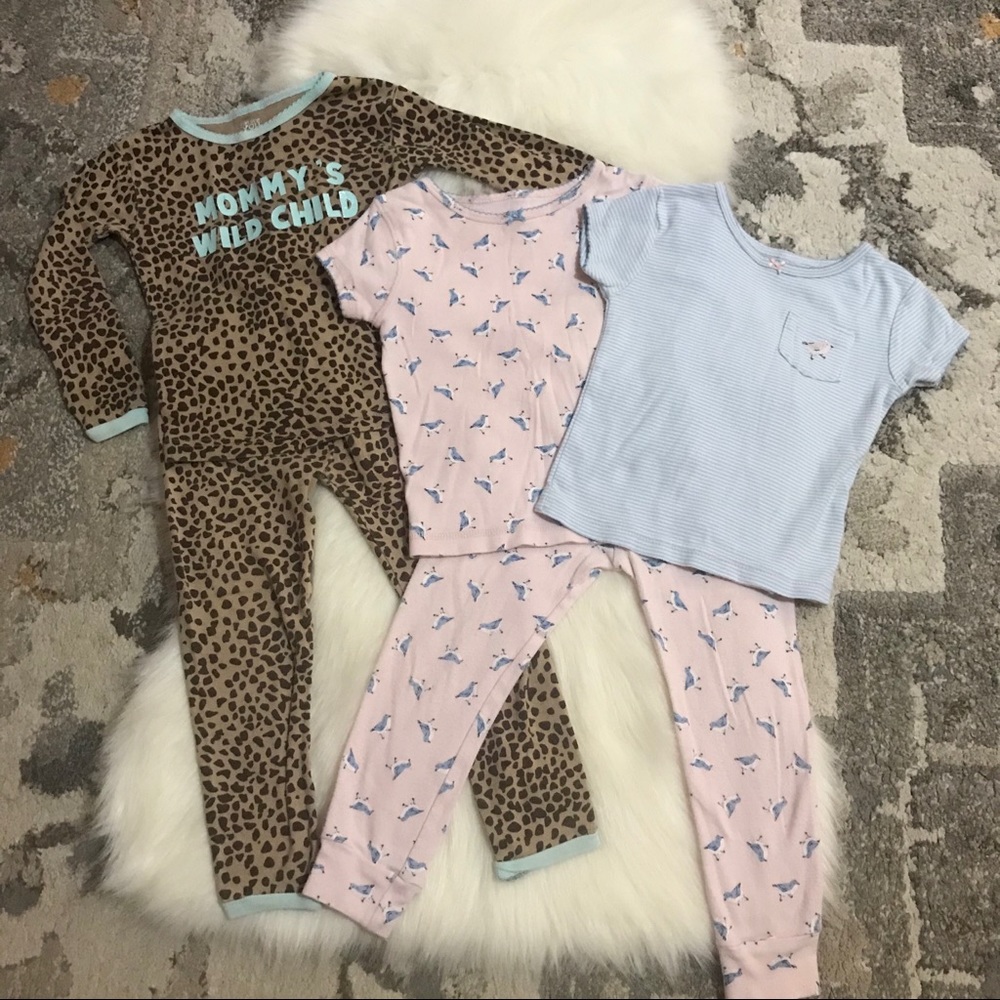 5 Piece Set of 24 Mos Girls Pant & Shirt Pajamas